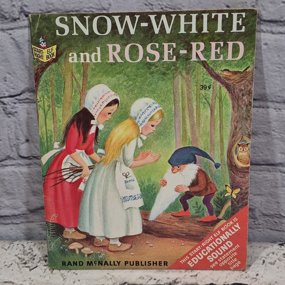 VINTAGE RAND McNALLY SNOW WHITE & ROSE RED BOOK Softcover‎